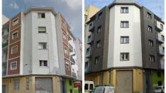 El antes y el después de una rehabiltiación en la calle de Santa Rosa, 14, en el barrio de San José de Zaragoza.