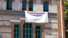 La pancarta retirada por el PP en Arganzuela.