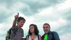 Daniel Benito (yerno) y Katya y Cristian Ríos (hijos del desaparecido)