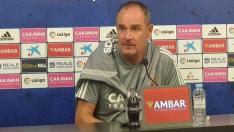 Víctor Fernández, al mediodía de este viernes en la rueda de prensa previa al partido de Ponferrada.