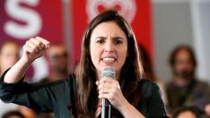 Irene Montero en el mitin de este domingo.
