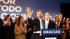 Pablo Casado, tras conocer el resultado de las elecciones.