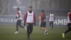 Pablo Insua, durante el entrenamiento matinal de este miércoles.