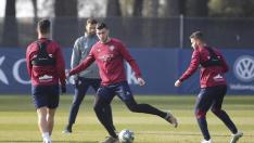 Imagen de Rafa Mir durante un entrenamiento de la SD Huesca