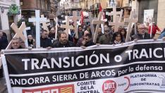 Manifestacion en Teruel de trabajadores de la central Termica de Andorra contra el cierre de la centarl. Foto Antonio Garcia [[[FOTOGRAFOS]]]