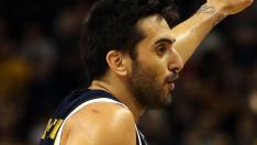 Berlin (Germany), 06/02/2020.- Real Madrid's Facundo Campazzo gestures during the Euroleague basketball match between Alba Berlin vs Real Madrid at the Mercedes Benz Arena in Berlin, Germany, 06 February 2020. (Baloncesto, Euroliga, Alemania) EFE/EPA/HAYOUNG JEON Alba Berlin vs Real Madrid