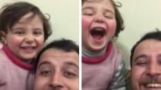 Captura del vídeo del padre sirio y su hija.
