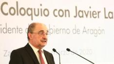 El Presidente de Aaragón, Javier Lambán, ha ofrecido una conferencia en el hotel Hiberus sobre "La transformación de los negocios en Aragón", organizado por APD.