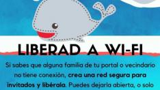 El cartel de la iniciativa 'Liberad a Wi-Fi'.