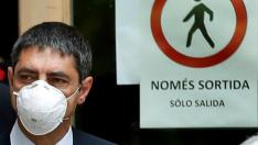Trapero, con mascarilla, a su llegada al juzgado
