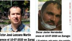 Dos desaparecidos en Zaragoza el pasado día 10