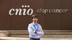 Manuel Valiente, antel a sede del Centro Nacional de Investigaciones Oncológicas (CNIO), el pasado jueves en Madrid.