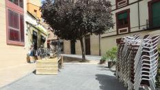 Imagen de archivo de una terraza cerrada en las calles de Huesca