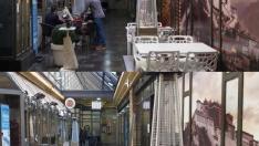 El antes y el después del pasaje Argensola, con y sin veladores.