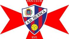 Escudo de la peña SD Huesca Fan Club Malta.