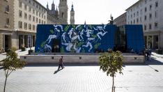 INAUGURACION DEL MURAL CONTRA LA VIOLENCIA DE GENERO / FUENTE DE LA HISPANIDAD ( ZARAGOZA ) / 26/09/2017 / FOTO : OLIVER DUCH [[[FOTOGRAFOS]]][[[HA ARCHIVO]]]