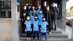 Los siete jóvenes futbolistas japoneses que van a entrenar con la cantera de la SD Huesca.