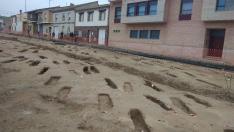 Necrópolis islámica recientemente descubierta en el casco urbano de Tauste.