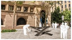 El tributo a las víctimas de la covid se instalará en la plaza de Santa Engracia.