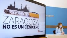 Natalia Chueca, en la presentación de la campaña "Zaragoza no es un cenicero"
