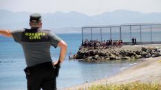 Llegada de inmigrantes a nado a Ceuta