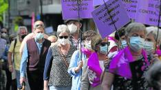 Manifestación a favor de las pensiones dignas el pasado sábado en Vitoria