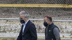 El director deportivo Miguel Torrecilla junto al presidente Christian Lapetra, en la Ciudad Deportiva.