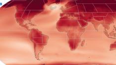 Así subirían las temperaturas en las diferentes regiones si la temperatura global se incrementase 4 grados.