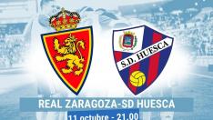 Horario y dónde ver el Real Zaragoza-Huesca.