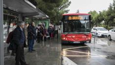 Autobús C1 que va de la plaza de las Canteras al cementerio de Torrero de Zaragoza.
