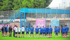 La plantilla del Real Zaragoza, en un reciente entrenamiento.