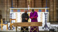 South Africa's Archbishop Emeritus Desmond Tutu lying in repose