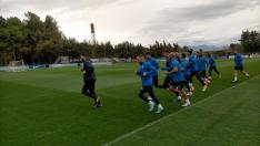La SD Huesca volvió al trabajo este lunes tras la derrota en Alcorcón.