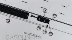 Croquis del atestado del atropello mortal.