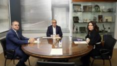 El presidente del COE, Alejandro Blanco, el secretario de Estado para el Deporte, José Manuel Franco, y la consejera de Presidencia de la Generalitat, Laura Vilagrà