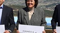 Los representantes de las siete comarcas aragonesas, en el mirador de Monrepós.