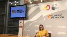 Mayte Pérez, ayer tras el Consejo de Gobierno