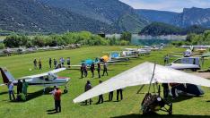 Concentración de aeronaves en el aeródromo este sábado.