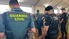 La Guardia Civil desplegó más de 300 agentes de distintas unidades en el Monegros Desert Festival de Fraga.