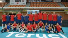 Los integrantes de la Selección Española posan en Los Planos, su cuartel general en el torneo clasificatorio.
