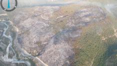El fuego está perimetrado entre 40 y 50 hectáreas, pero en una zona muy forestal.