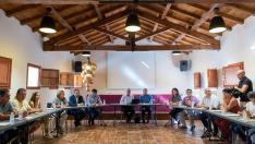 Reunión en el Monasterio de Veruela del consejero de Agricultura con los alcaldes de los municipios afectados por el incendio del Moncayo.