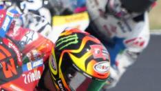 El italiano Francesco 'Pecco' Bagnaia (Ducati Desmosedici GO22) lidera la carrera de Moto GP del Gran Premio de Misano