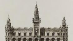 La gran fachada, de 160 metros, daría a la plaza de Castelar, hoy rebautizada como de los Sitios.