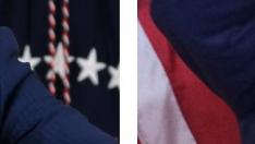 Combo de imágenes de Biden y Trump en sendas comparecencias este miércoles