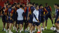 Entrenamiento de la selección española este martes en Catar