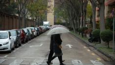 Jornada gris y lluviosa en Zaragoza
