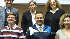 Organizadores, finalistas y patrocinadores, en el Colegio de Médicos de Zaragoza