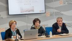 De izquierda a derecha, Carmen Chaverri, Esther del Corral y José María Abad, durante la presentación de la estrategia.