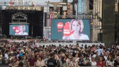 Mensajes contra la violencia machista en las fiestas del Pilar.